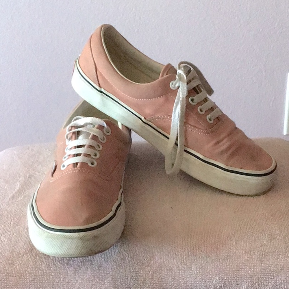 Vans Pink Canvas Sneakers with White Accents